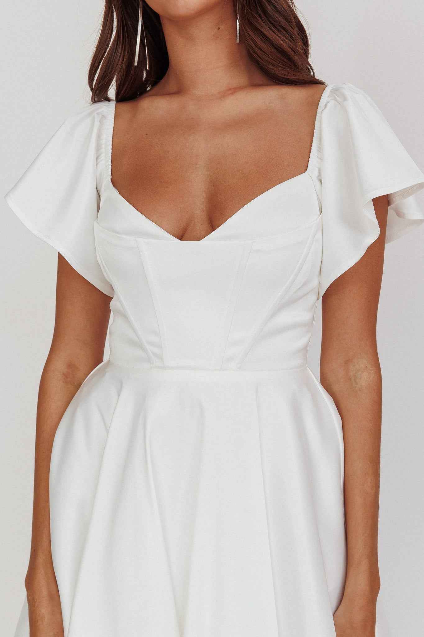 FLUTTER SLEEVE A-LINE MINI PARTY COCKTAIL DRESS