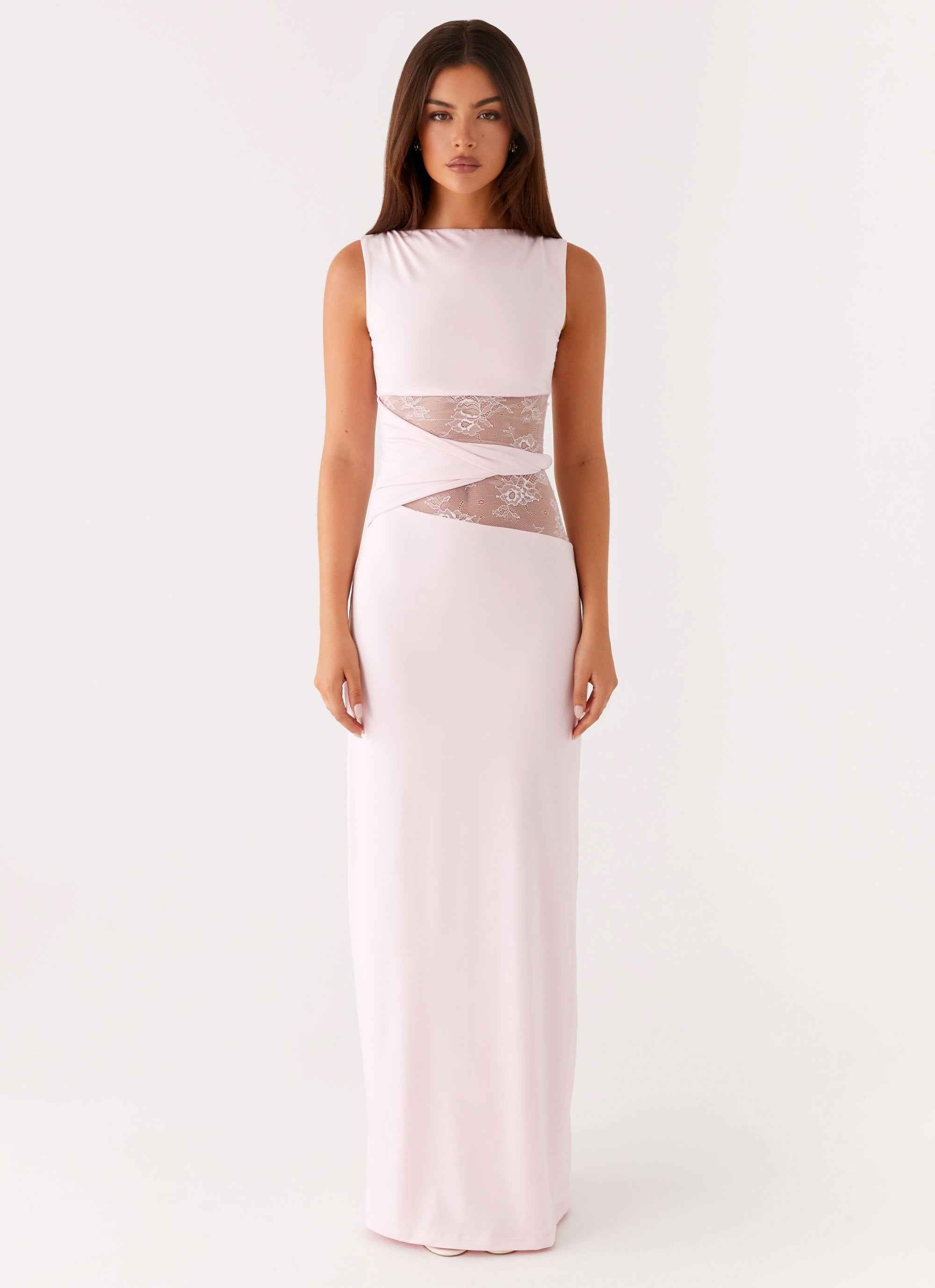 Karma Maxi Dress - Pink Lace Waist
