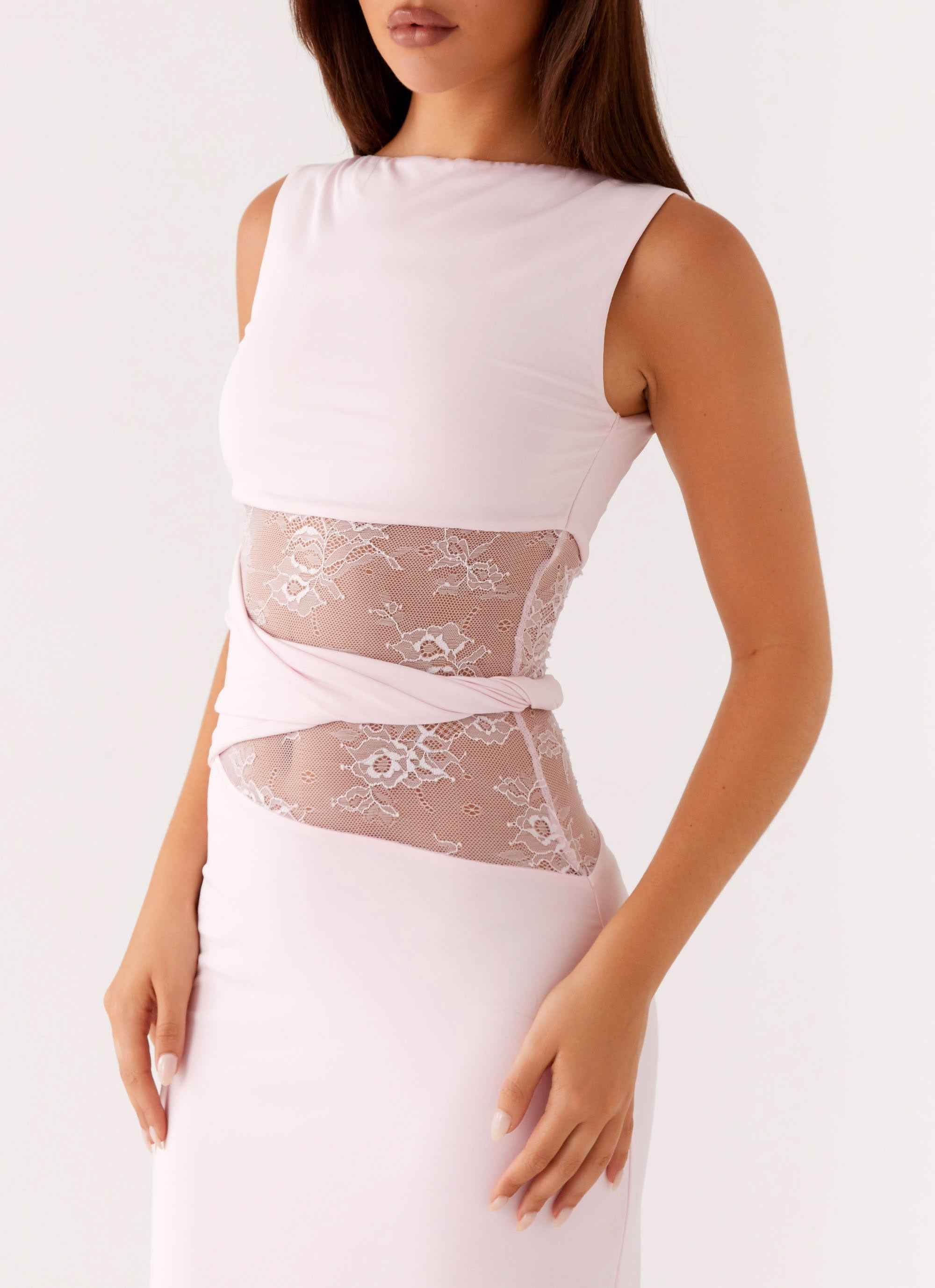 Karma Maxi Dress - Pink Lace Waist