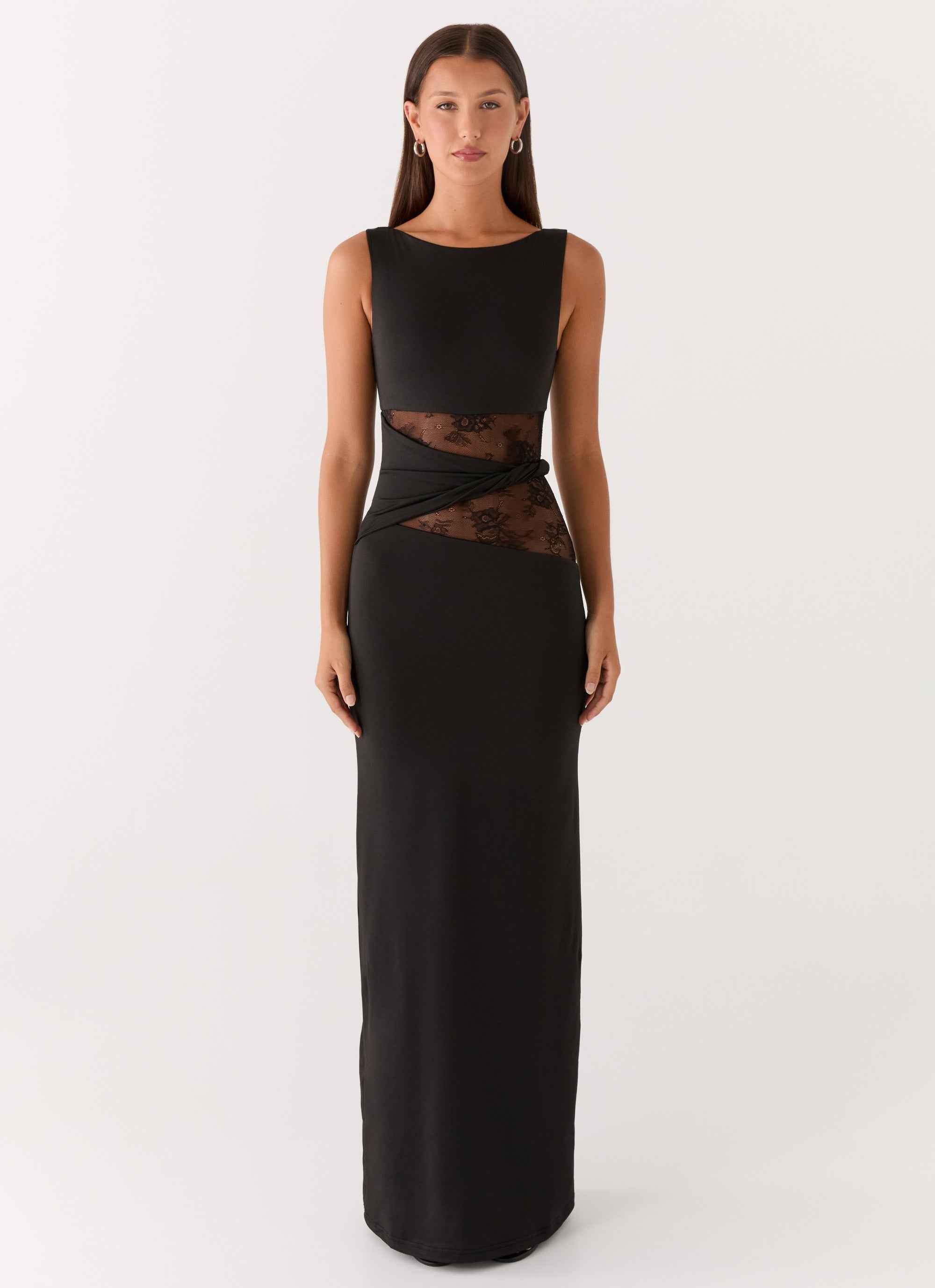 Karma Maxi Dress - Black Lace Waist