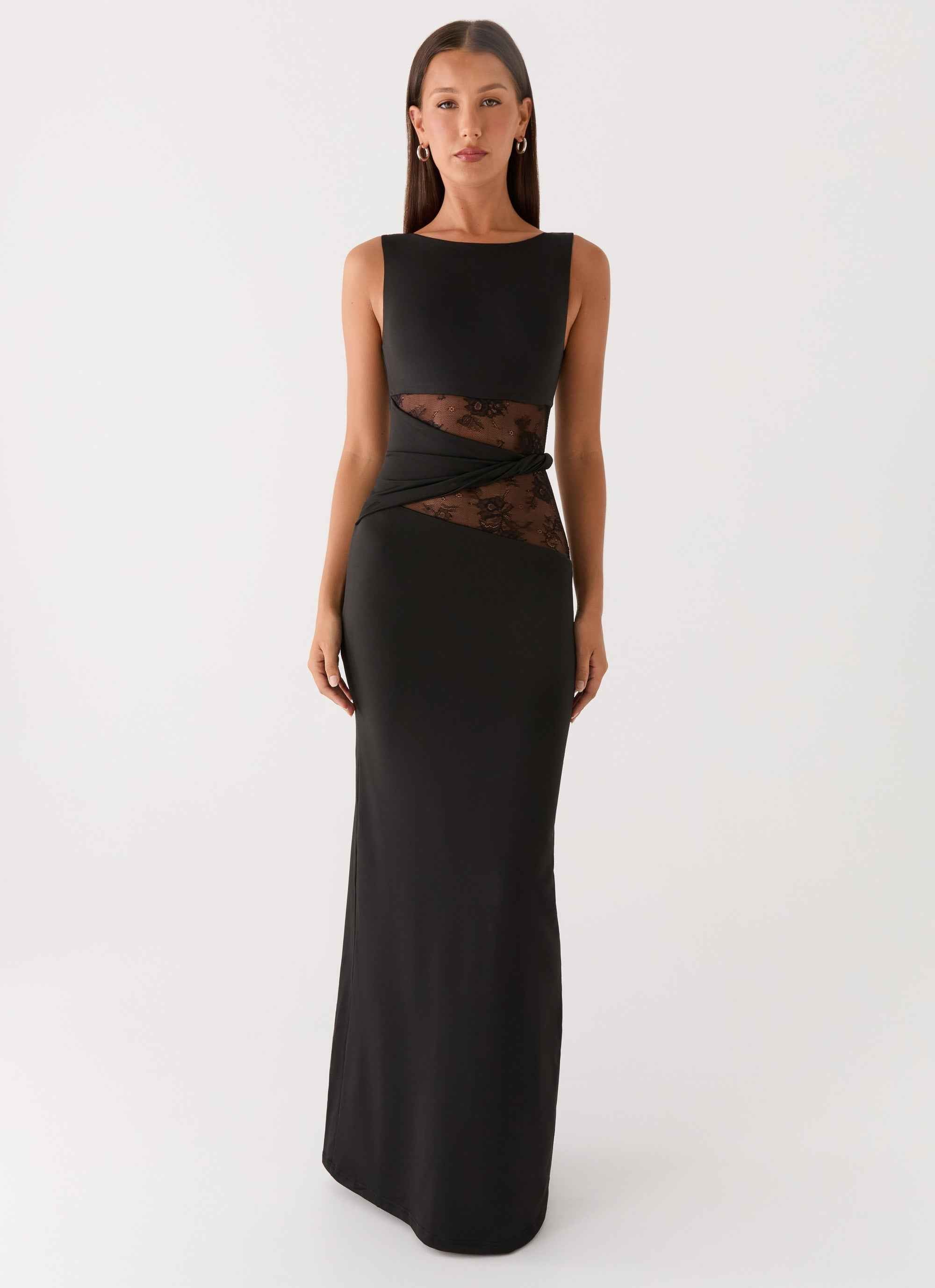 Karma Maxi Dress - Black Lace Waist