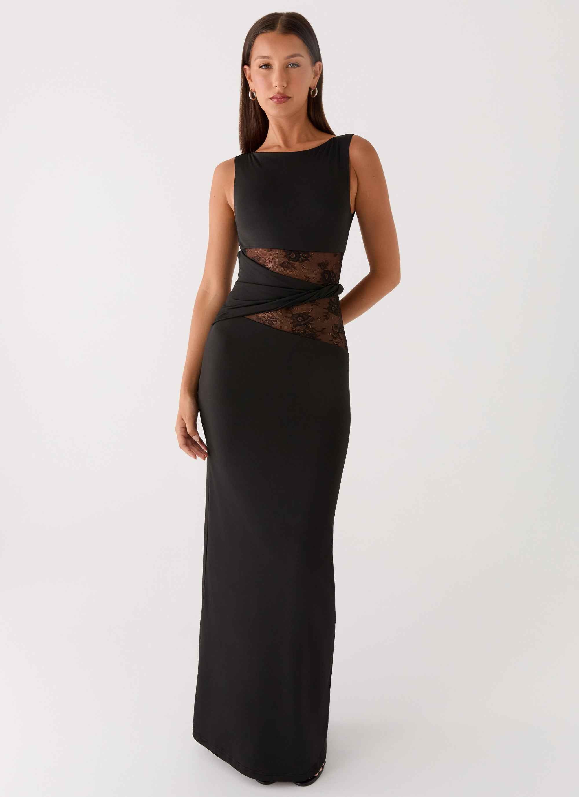 Karma Maxi Dress - Black Lace Waist