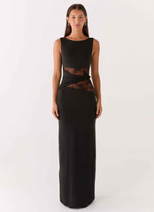 Karma Maxi Dress - Black Lace Waist