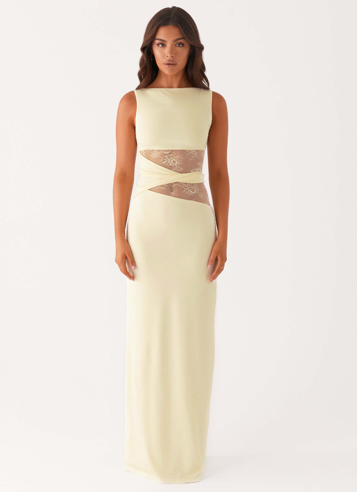 Karma Maxi Dress - Yellow Lace Waist