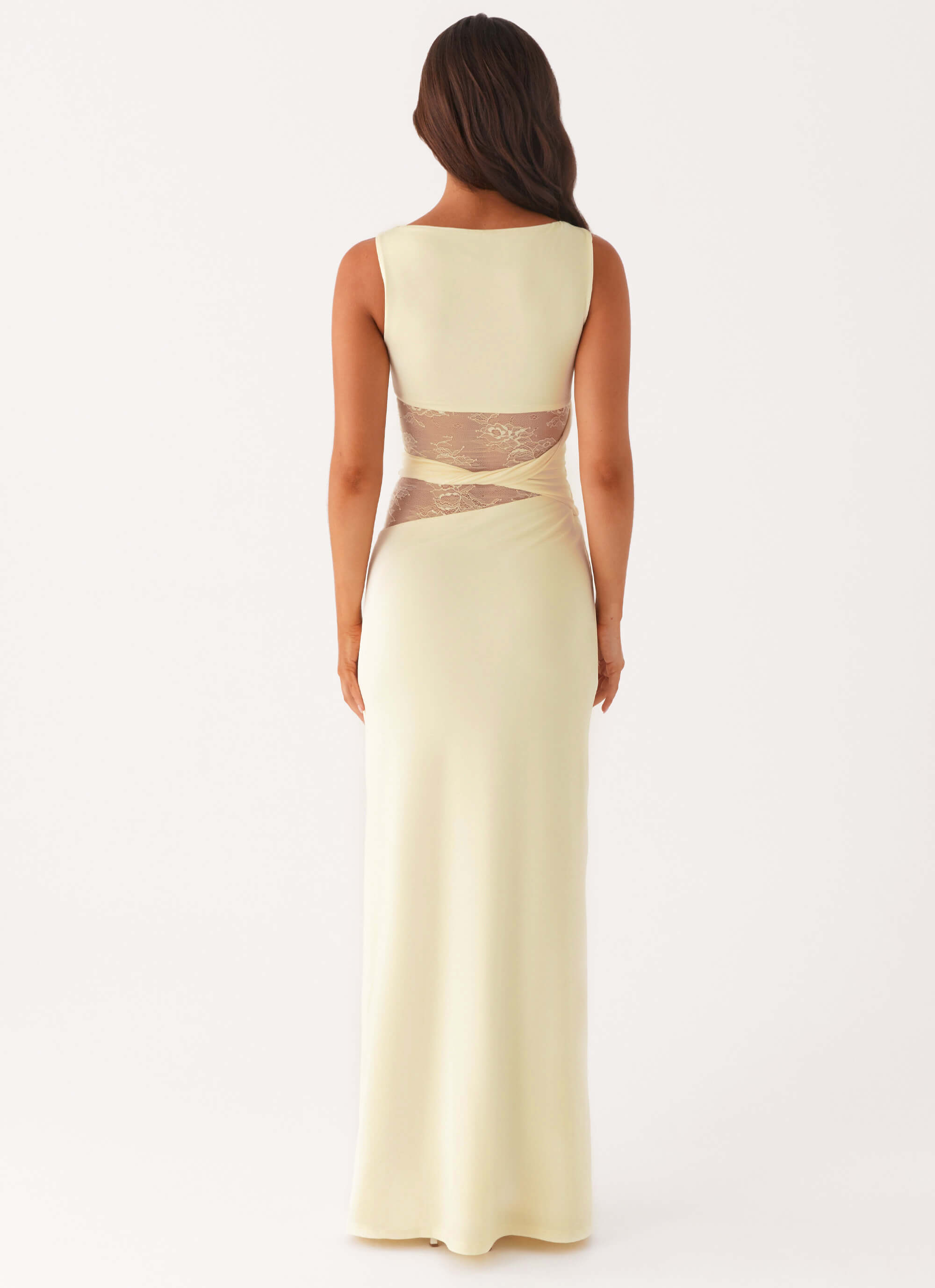 Karma Maxi Dress - Yellow Lace Waist