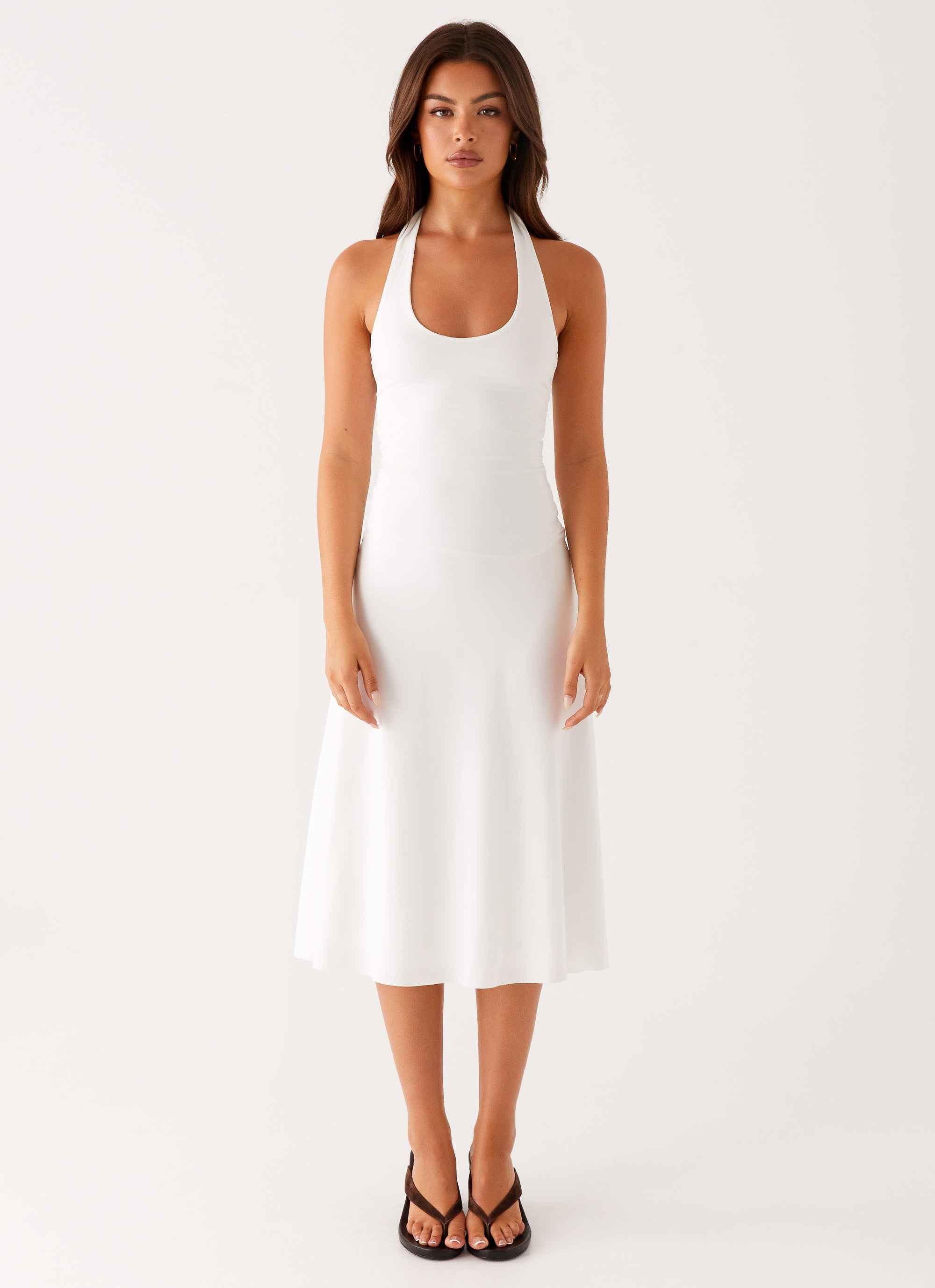 Klyne Midi Dress - Ivory Stretch Jersey
