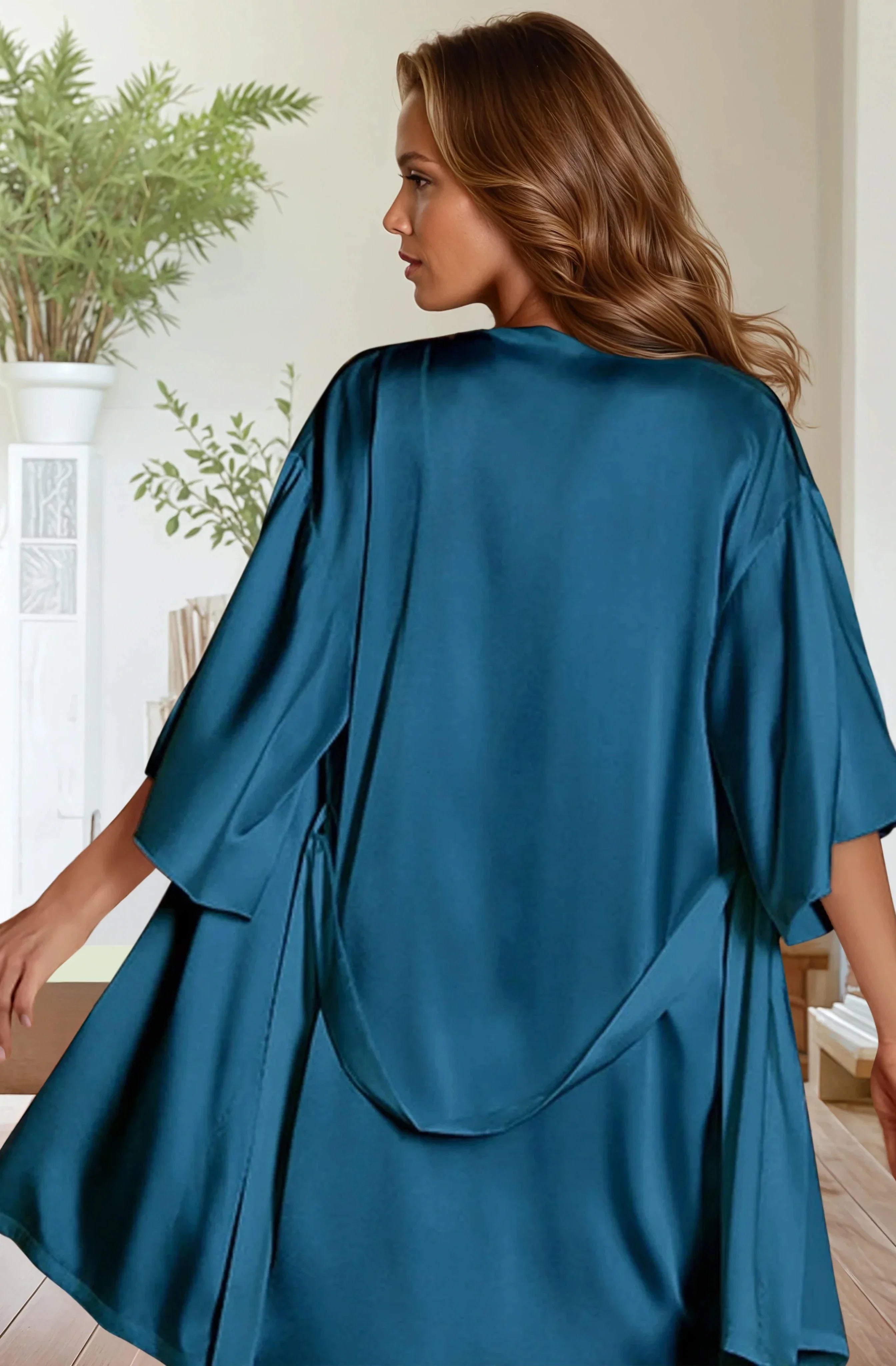 Satin Chemise and Robe Set