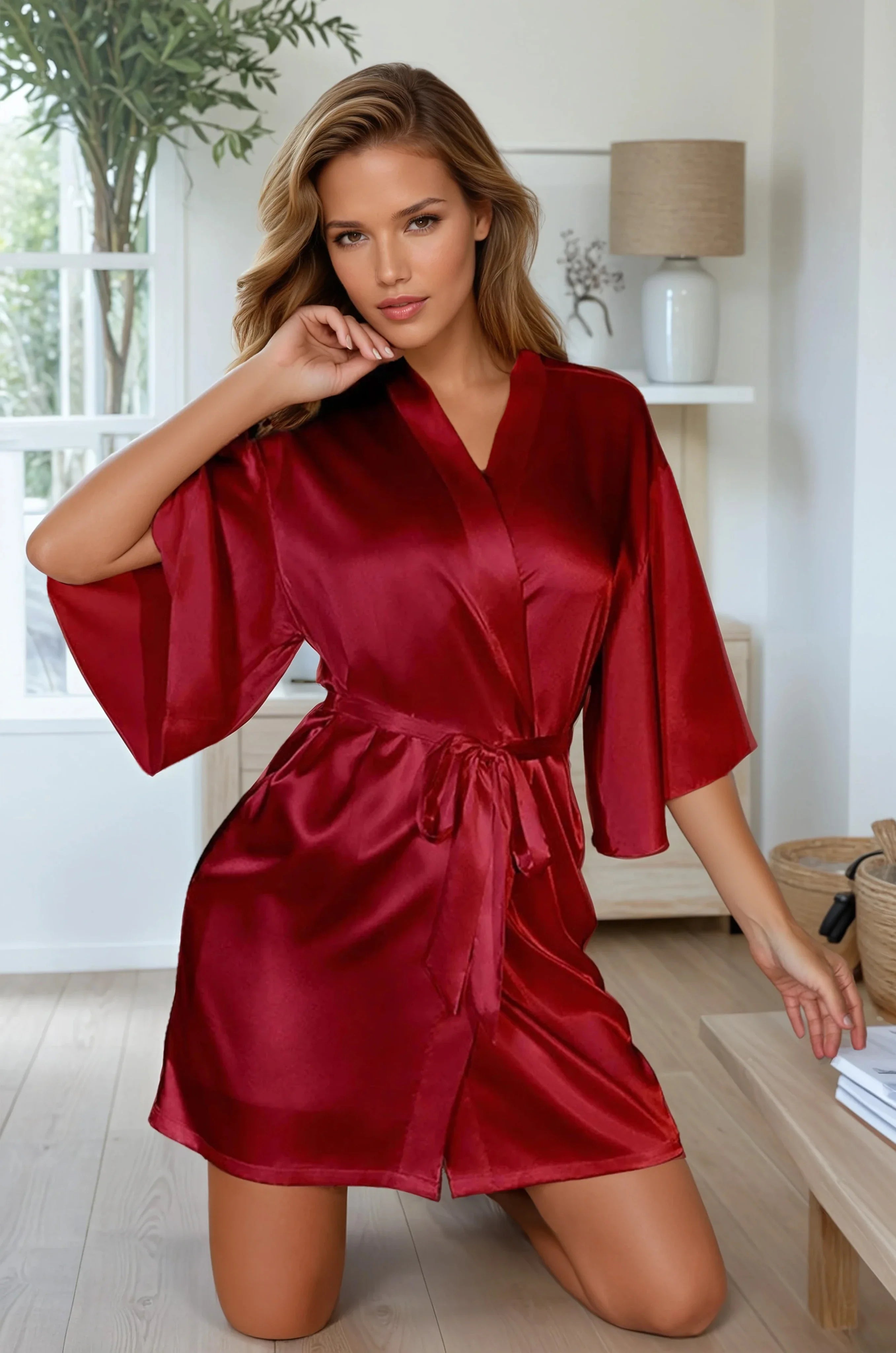 Satin Chemise and Robe Set