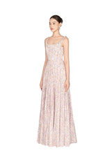 Lavender Elegant Pleated Maxi Evening Dress - Lavender