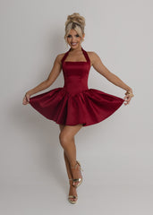 Lift You Up A-Line Mini Dress - Wine