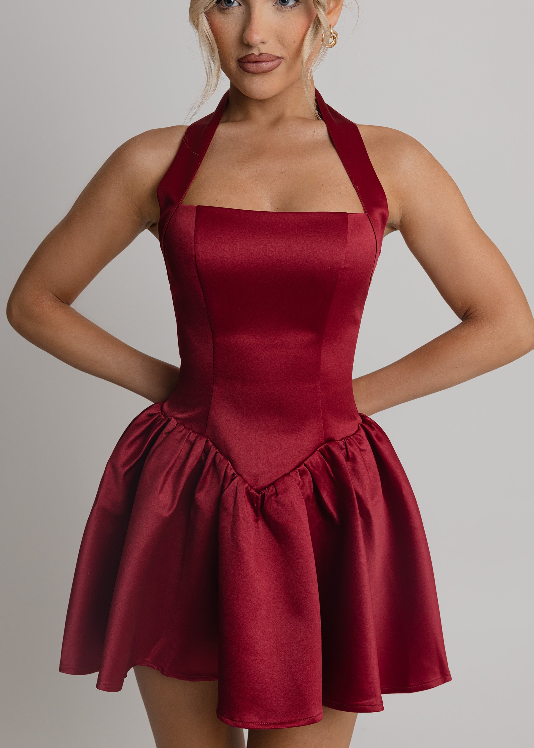 Lift You Up A-Line Mini Dress - Wine