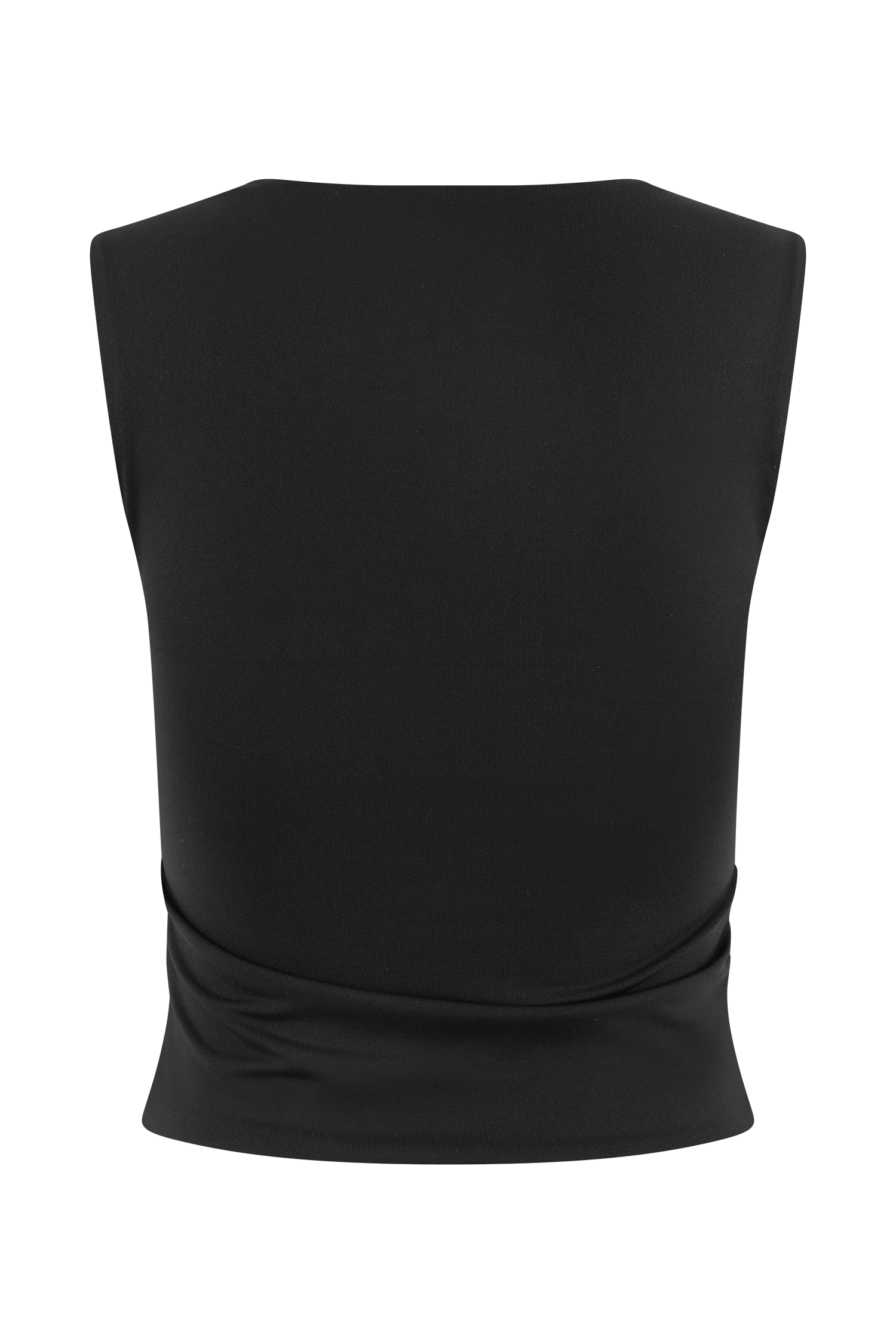 Linley Black Longline Top in Recycled Nylon