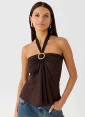 Lorenza Halter Top - Chocolate Torte