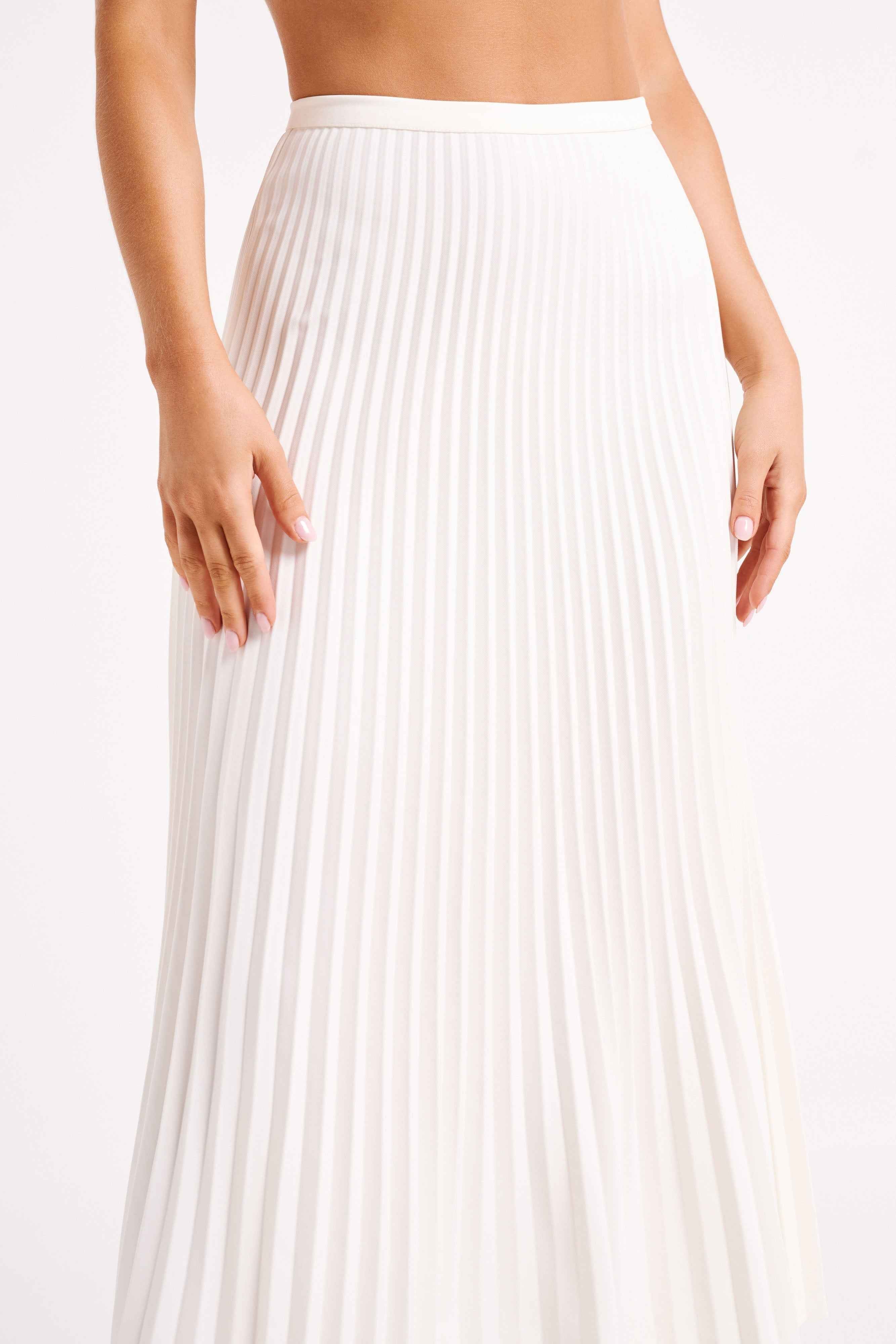 Twyla Ivory Pleated Maxi Skirt