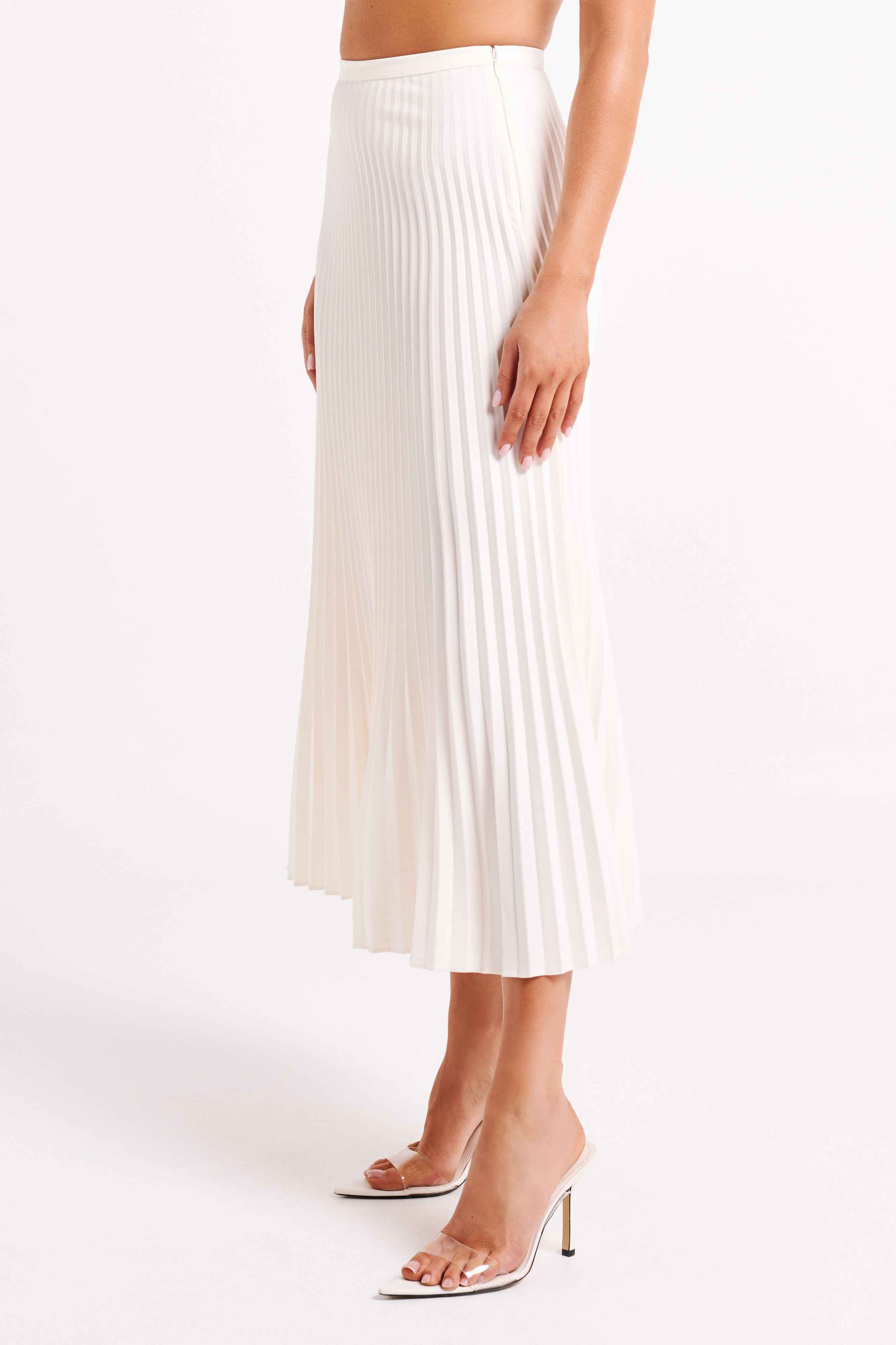 Twyla Ivory Pleated Maxi Skirt