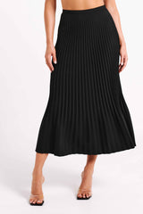 Twyla Black Pleated Maxi Skirt