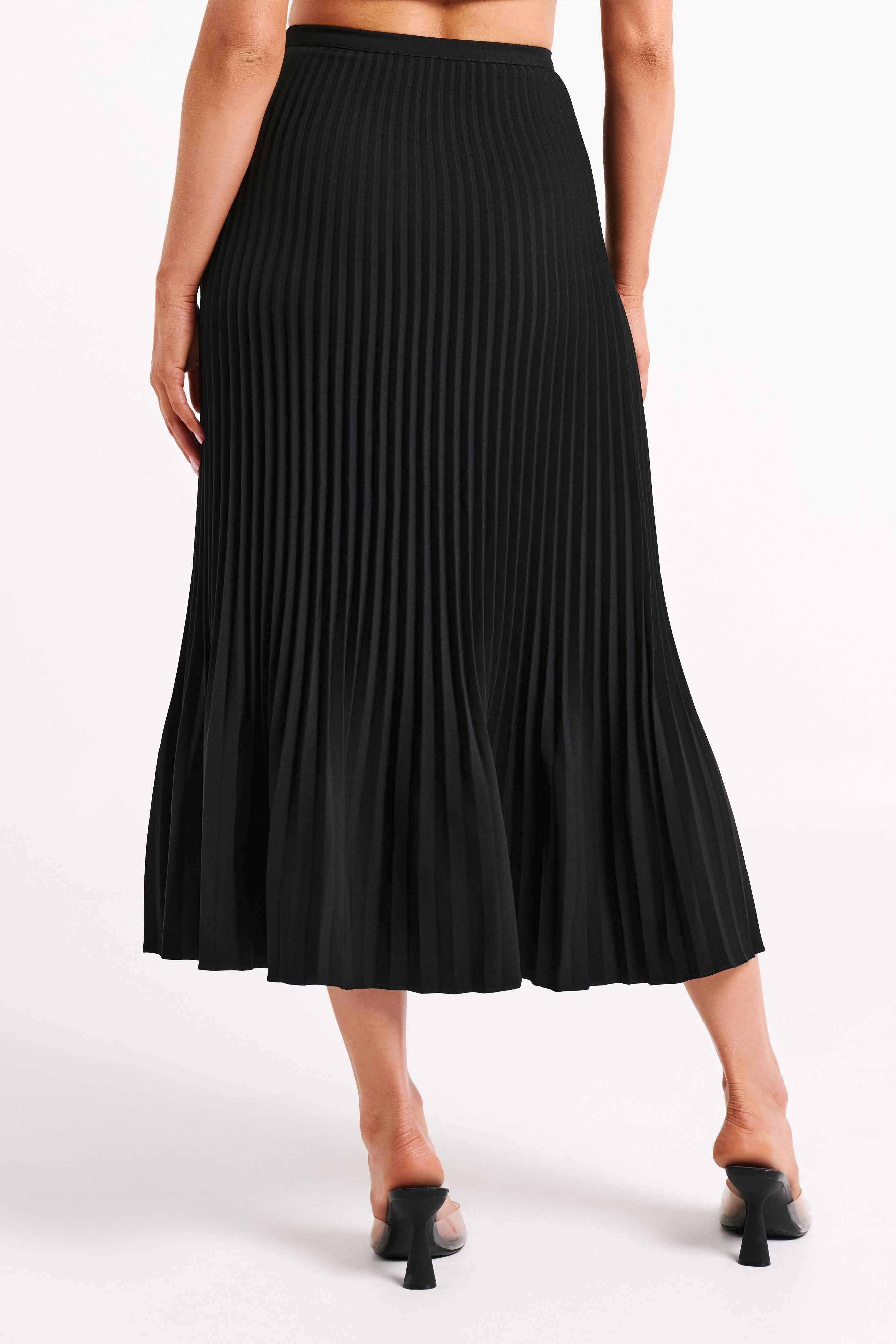 Twyla Black Pleated Maxi Skirt