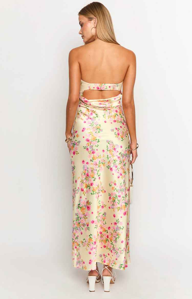 Maiah Yellow Bloom Prom Dress