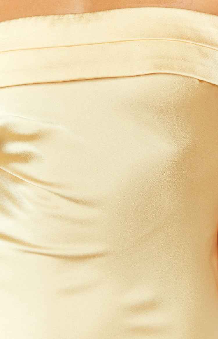 STRAPLESS SATIN MAXI FORMAL SUMMER DRESS
