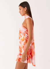 Manon Mini Dress - Blushing Blossom Strapless