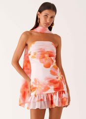 Manon Mini Dress - Blushing Blossom Strapless