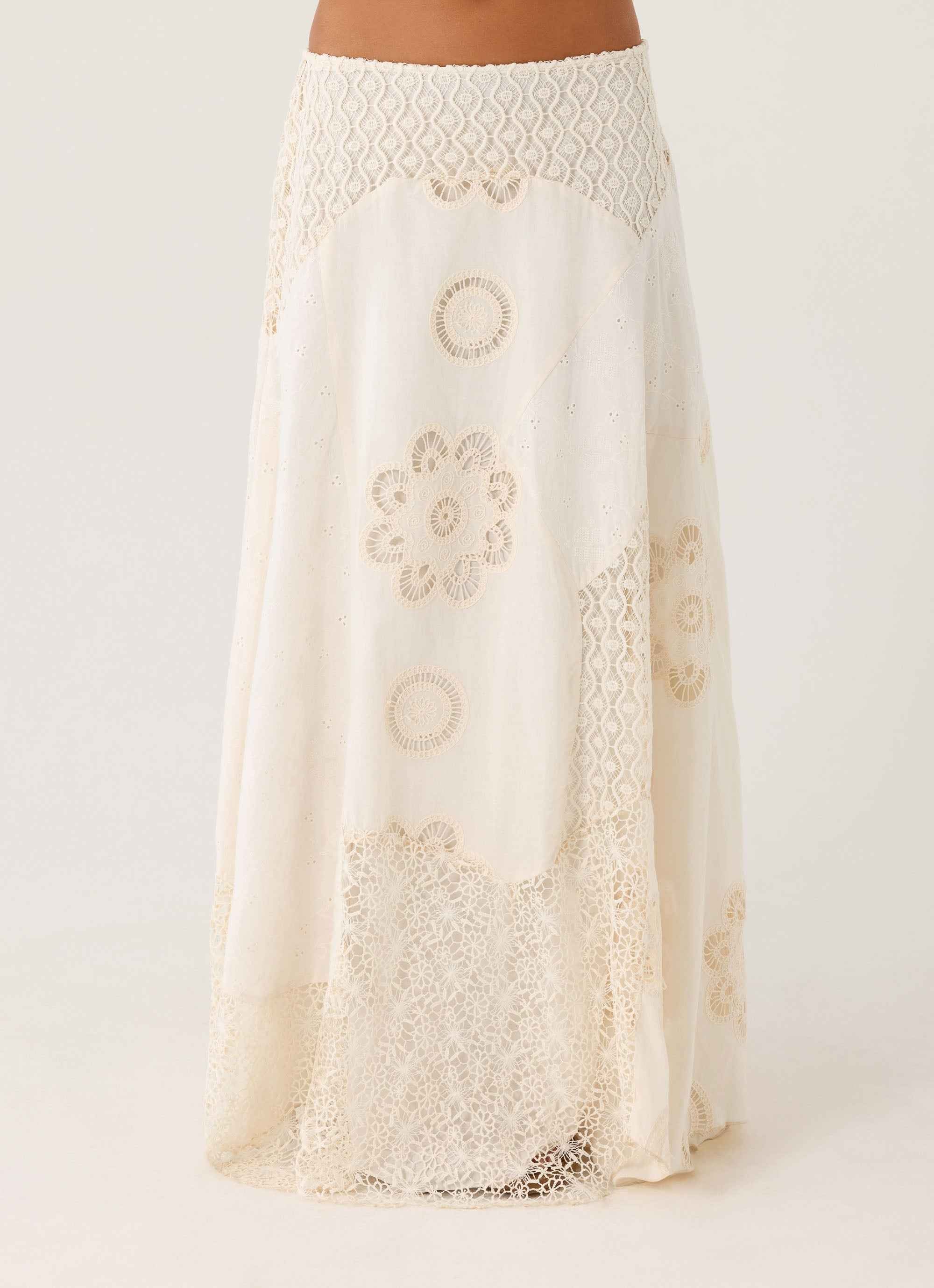 Marzia Maxi Skirt - Ivory Broderie