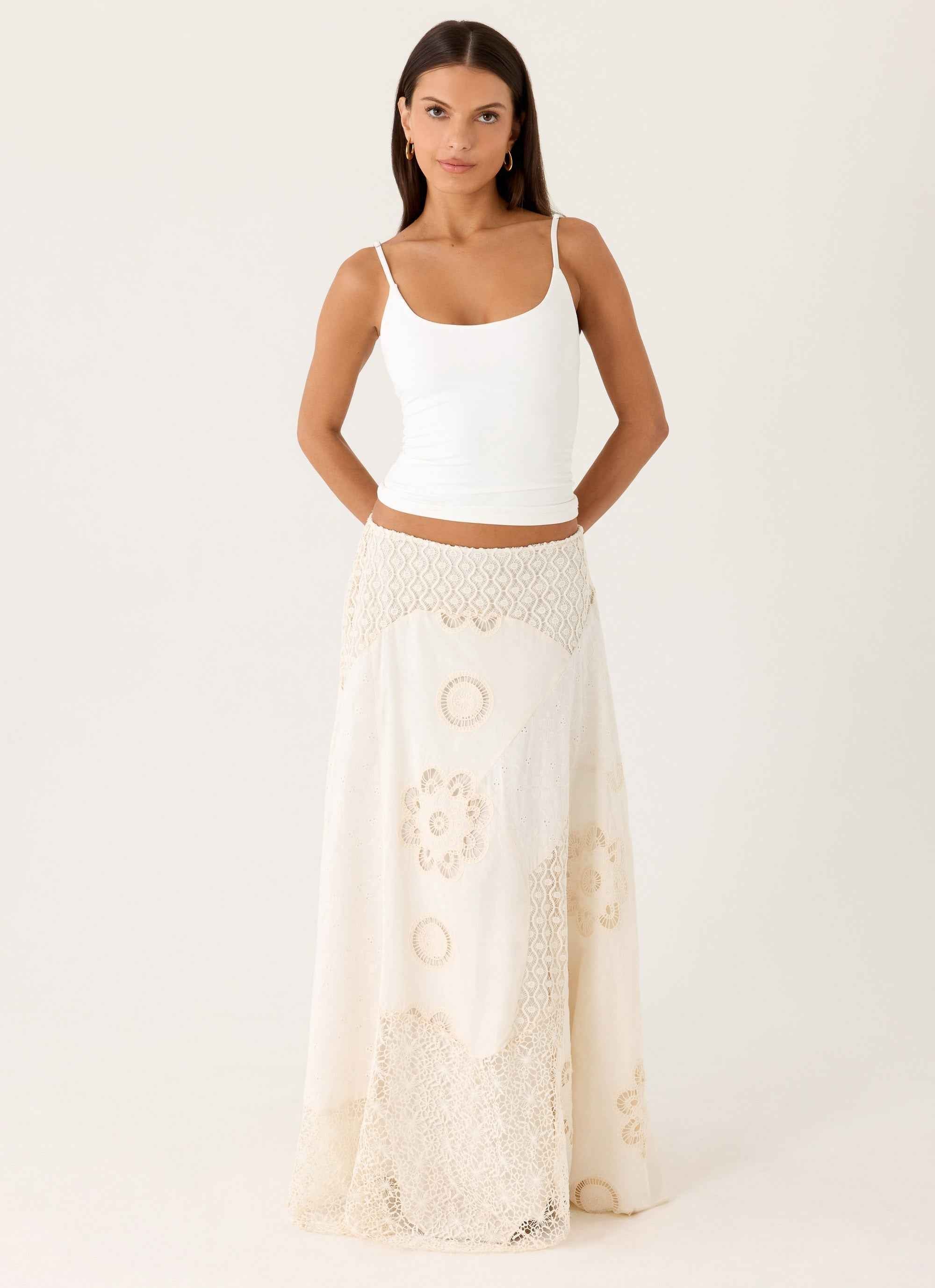 Marzia Maxi Skirt - Ivory Broderie
