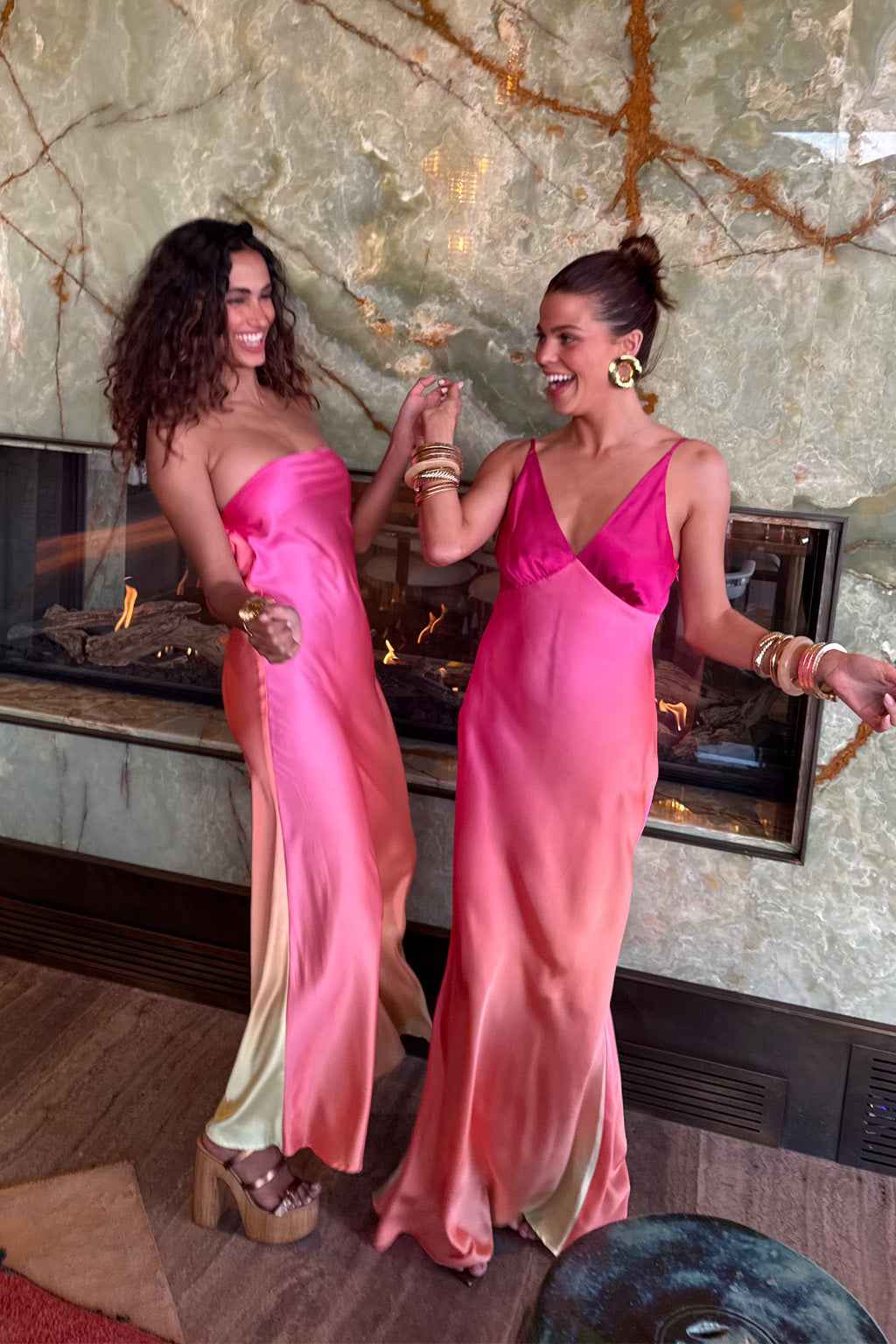 STRAPLESS OMBRE MAXI PARTY SUMMER DRESS