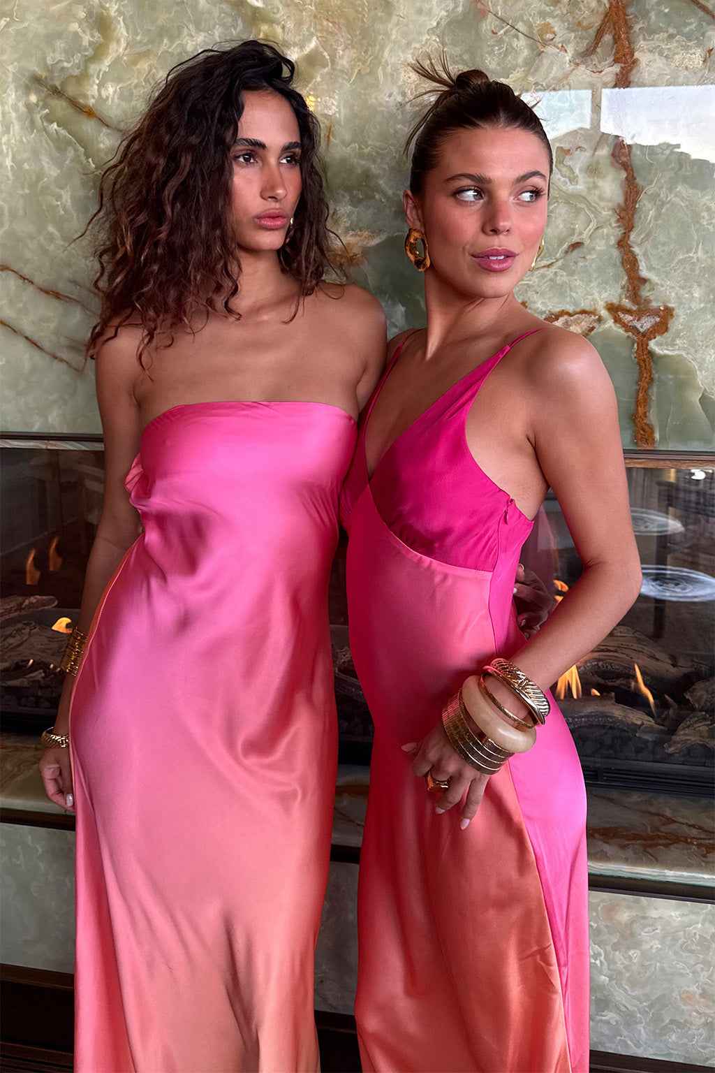 STRAPLESS OMBRE MAXI PARTY SUMMER DRESS