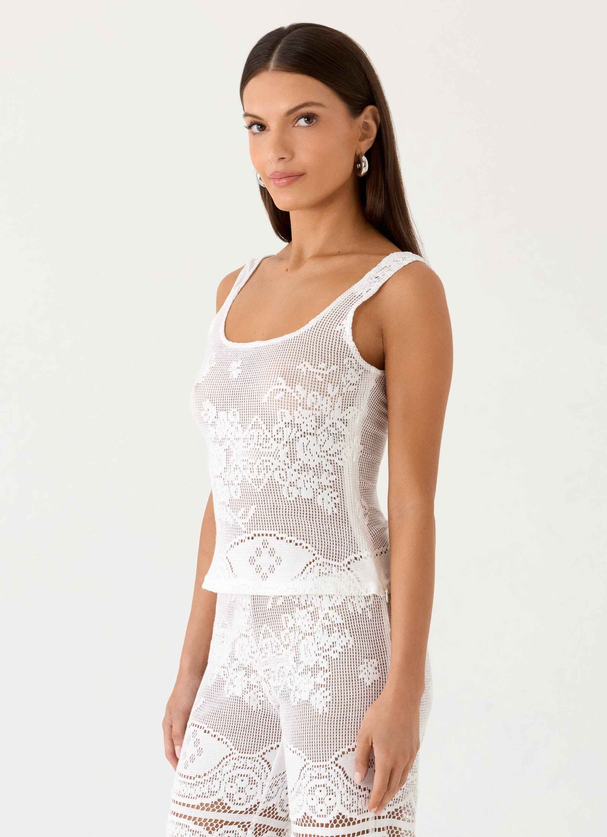 Nerea Mini Dress - White Lace