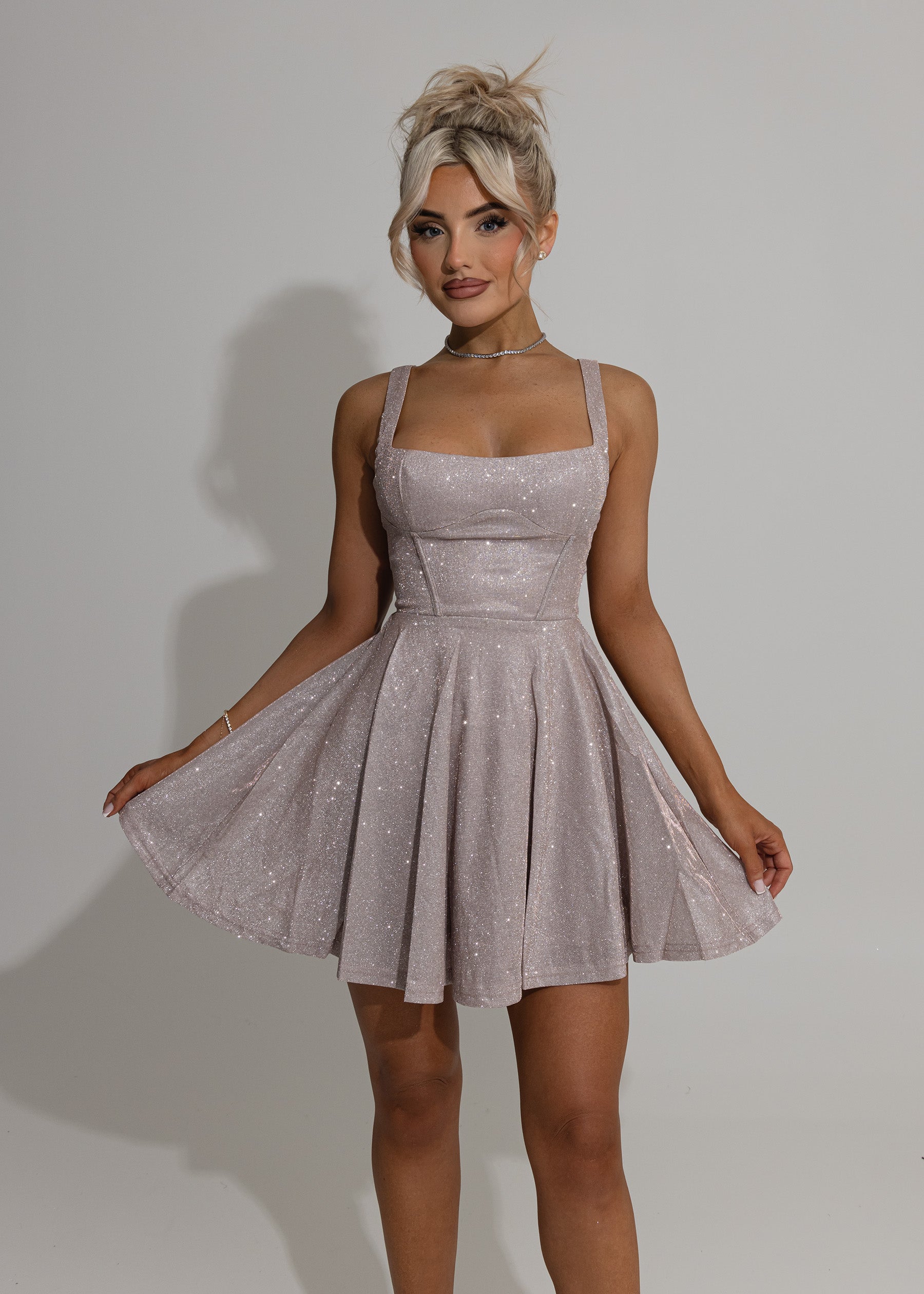 No Other Love Bow Mini Dress - Pink