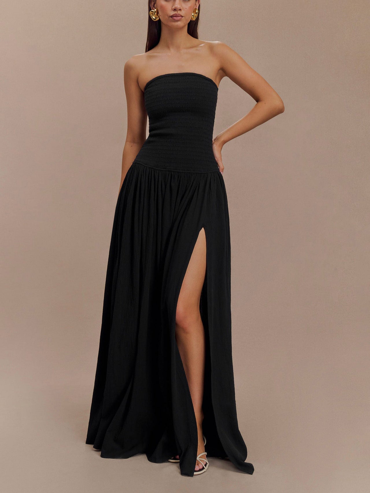 Sian sleeveless pleated maxi summer dress