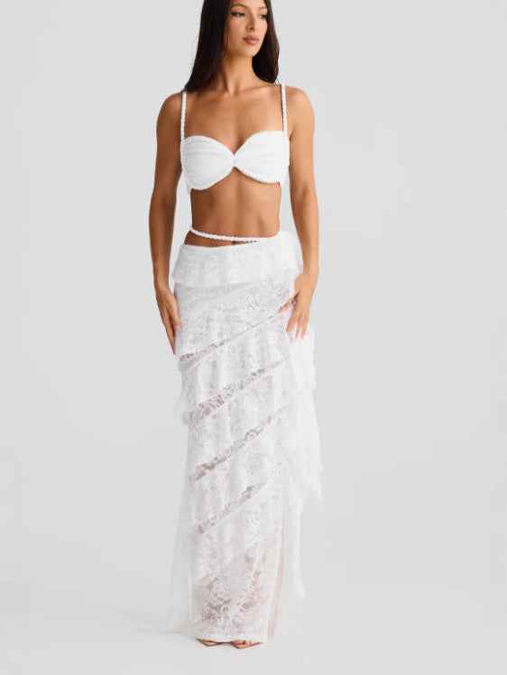 Pure Wants Backless Lace Mini Dress - Ivory