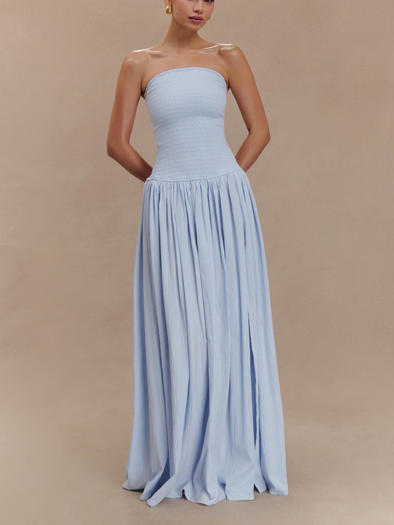 Sian sleeveless pleated maxi summer dress