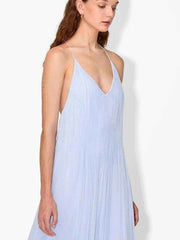 Blue Muse Maxi Dress - Light Blue Striped Spaghetti Strap