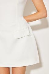 Odd Muse Fitted Cap Sleeve Mini Party Dress - White