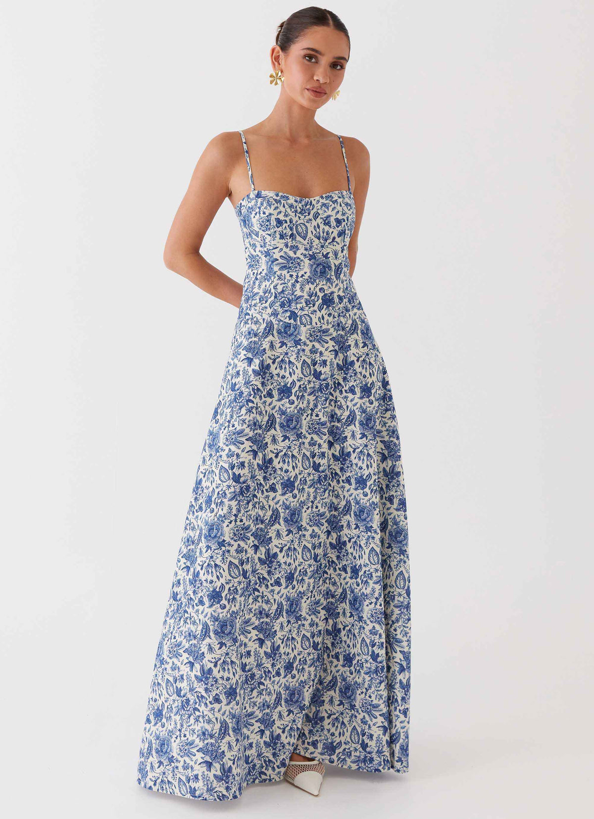 Angelina Maxi Dress - Blue Paisley Print