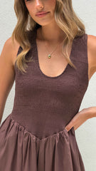 SLEEVELESS FITTED MAXI EVENING CASUAL DRESS
