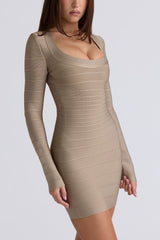 Long Sleeve Bandage Mini Dress
