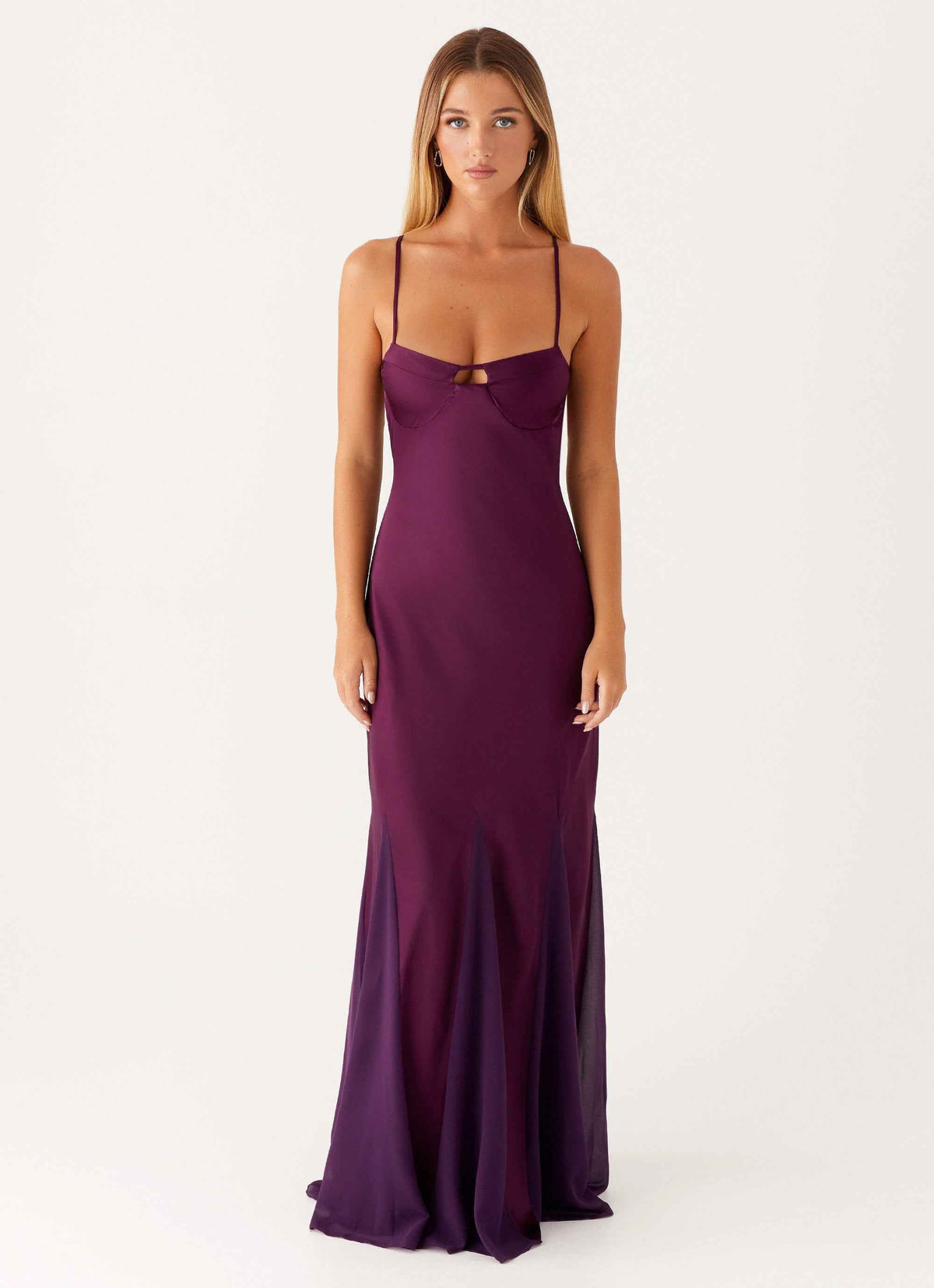 Ravello Maxi Dress - Mulberry Satin Chiffon