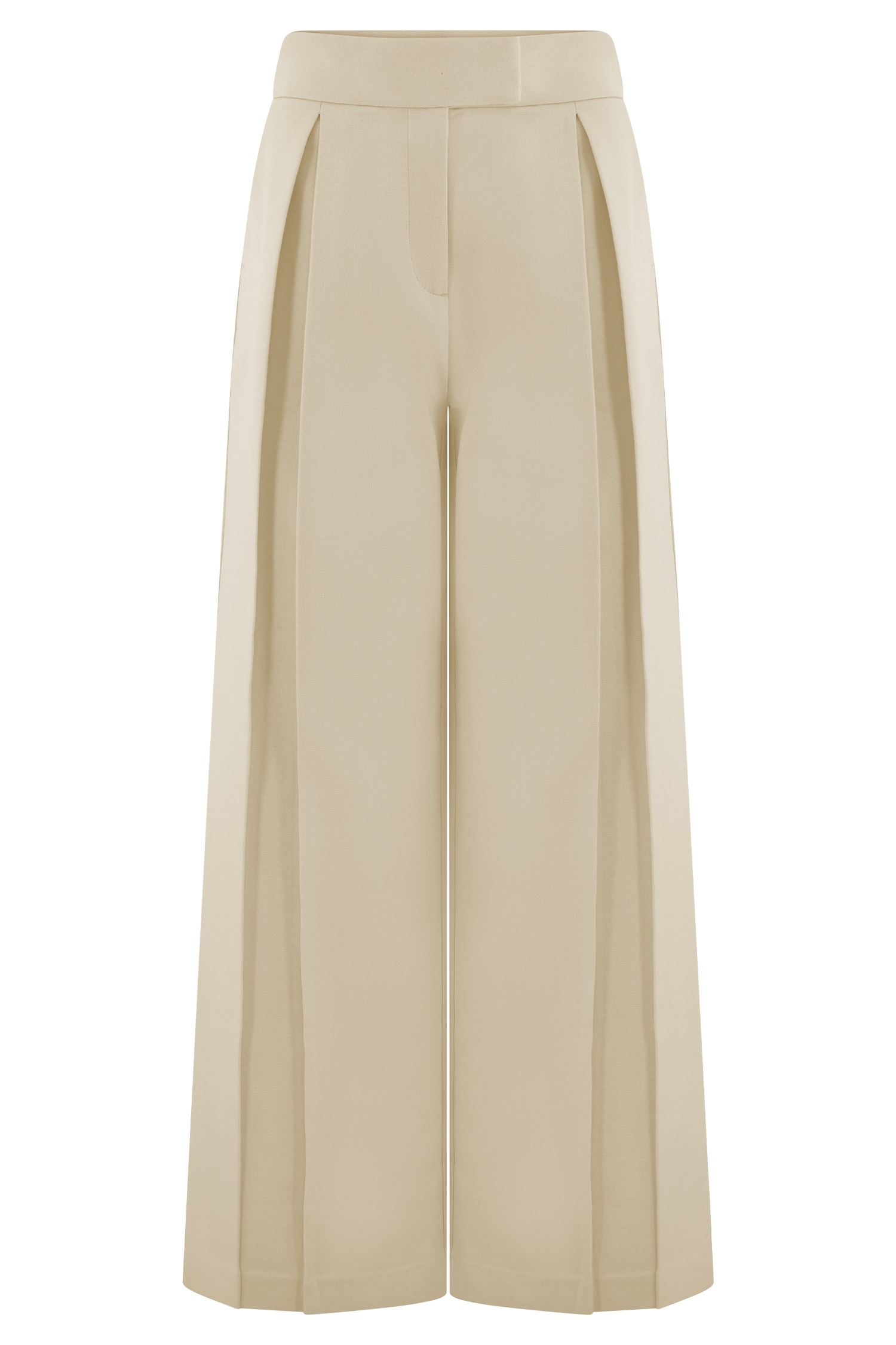 Raya Natural Beige Wide Leg Linen Pant
