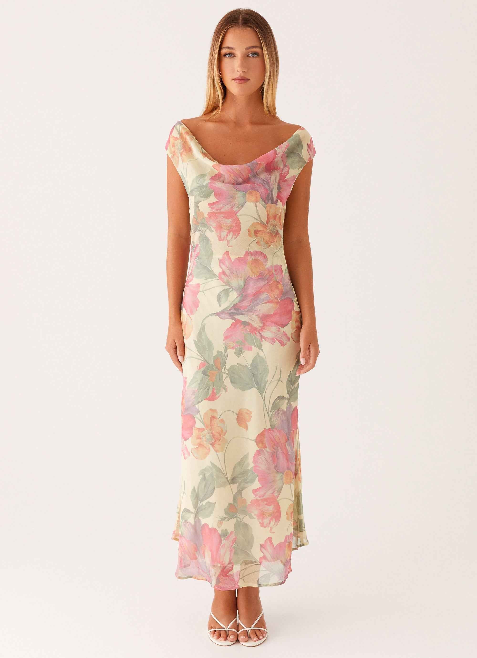 Role Model Maxi Dress - Yellow Peony Floral