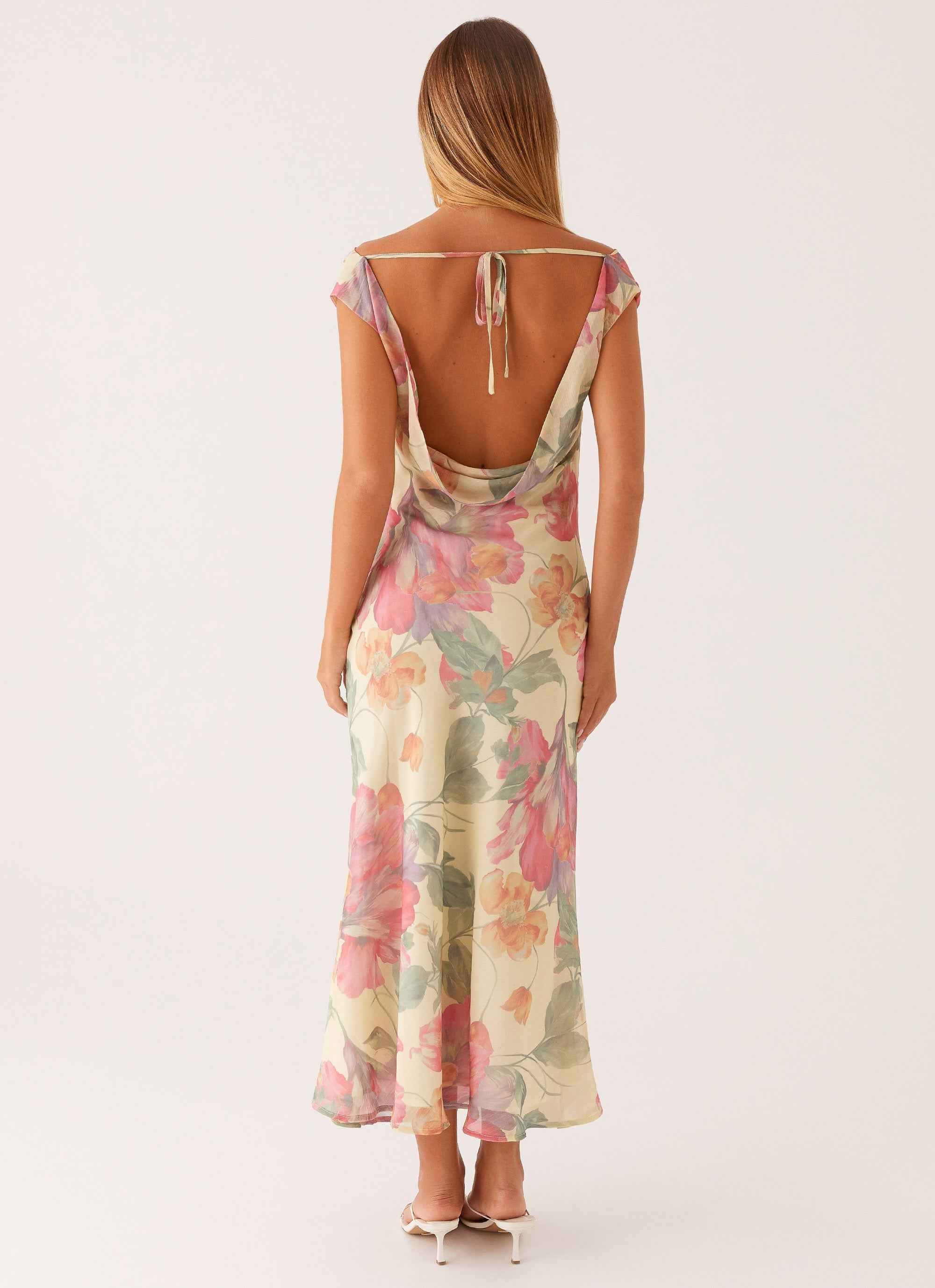 Role Model Maxi Dress - Yellow Peony Floral