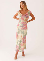 Role Model Maxi Dress - Yellow Peony Floral