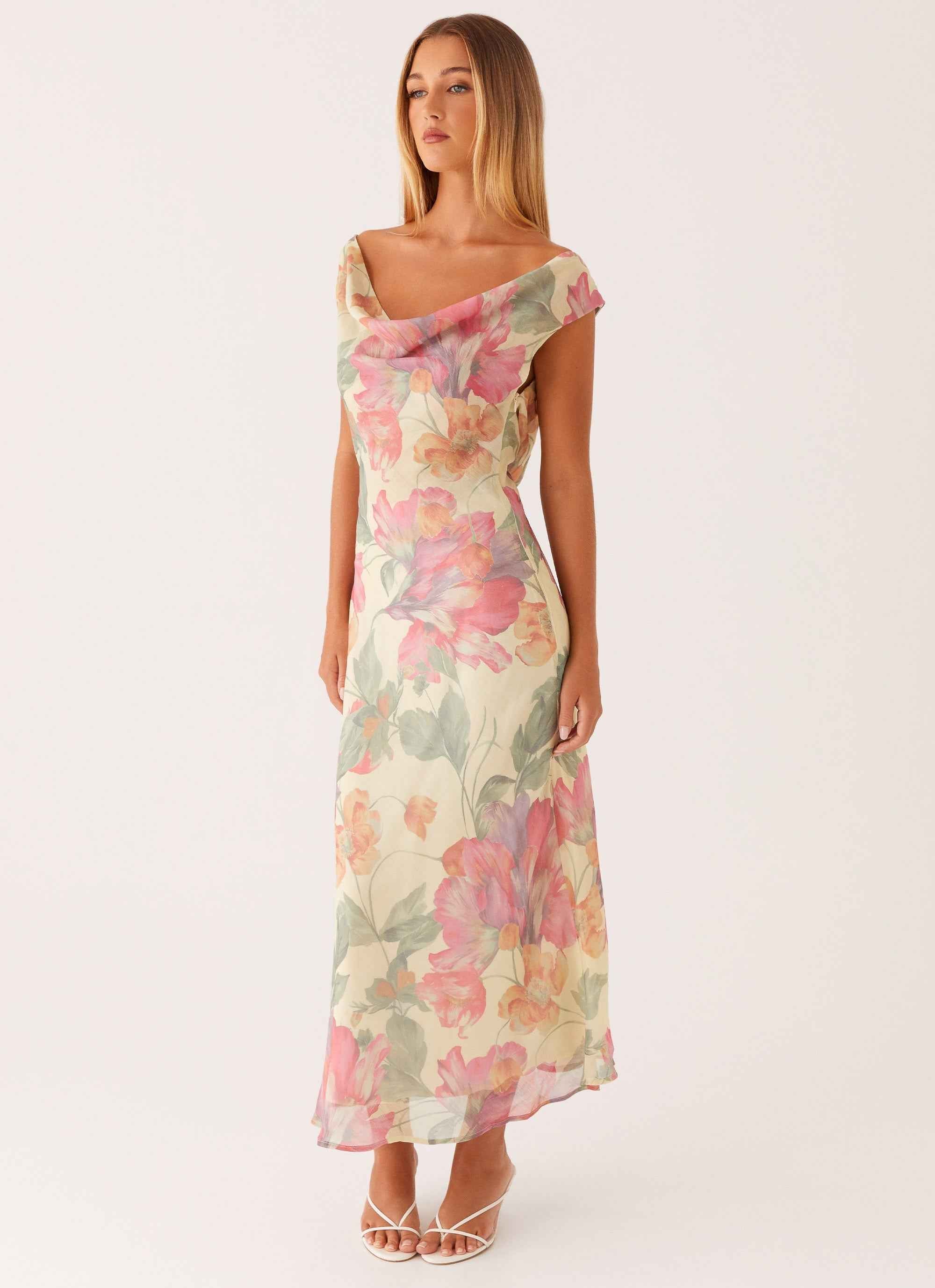 Role Model Maxi Dress - Yellow Peony Floral