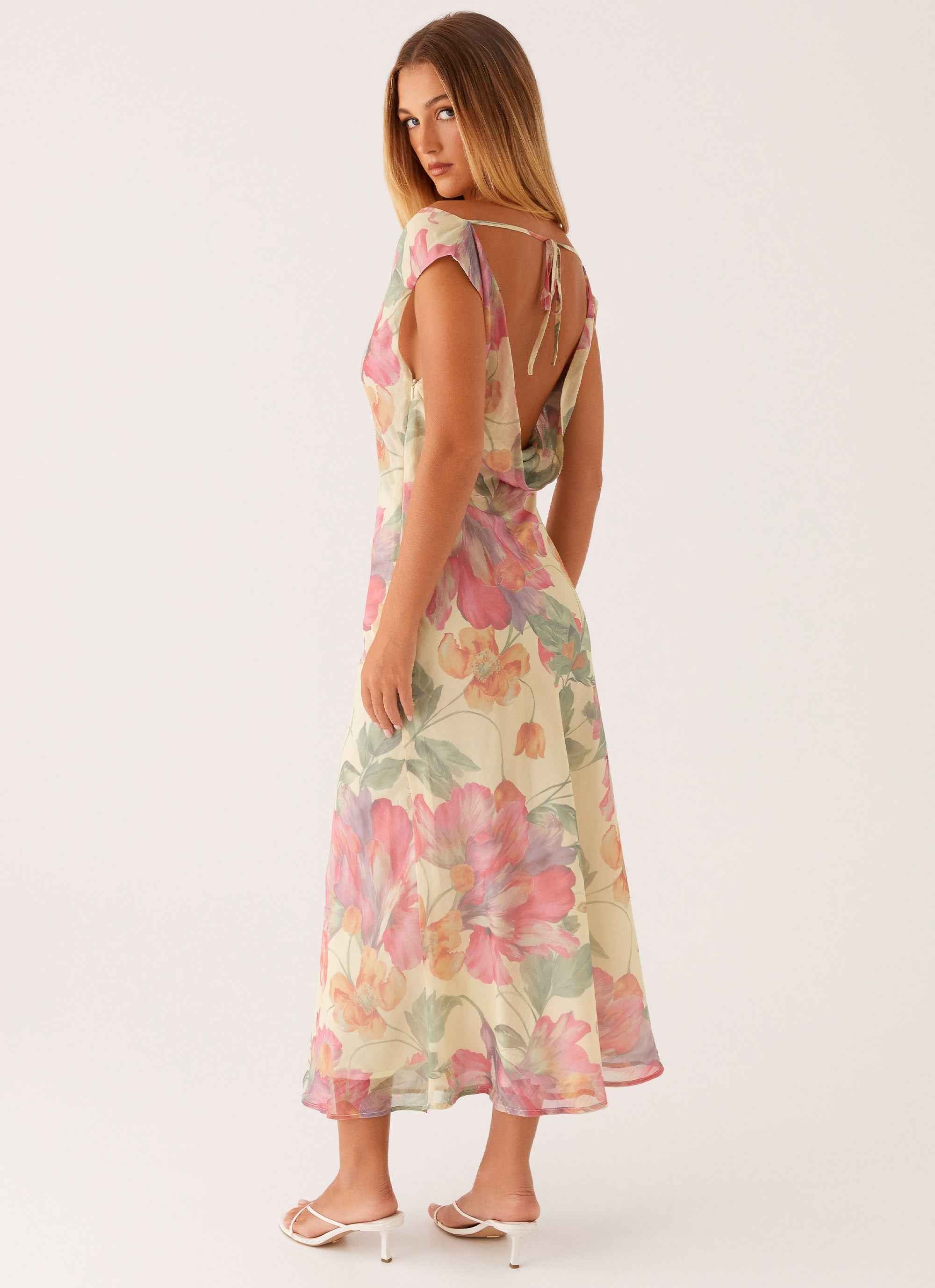 Role Model Maxi Dress - Yellow Peony Floral