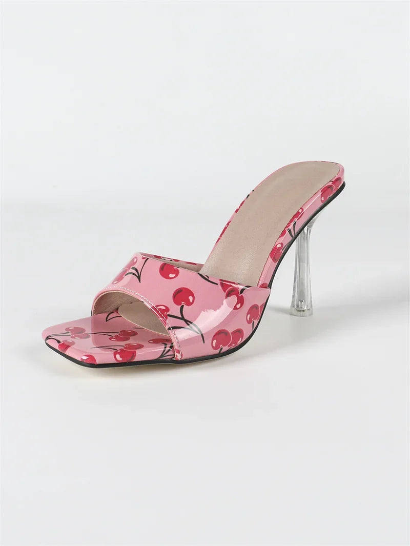 Fruits Patent Leather Women Slippers Sandals