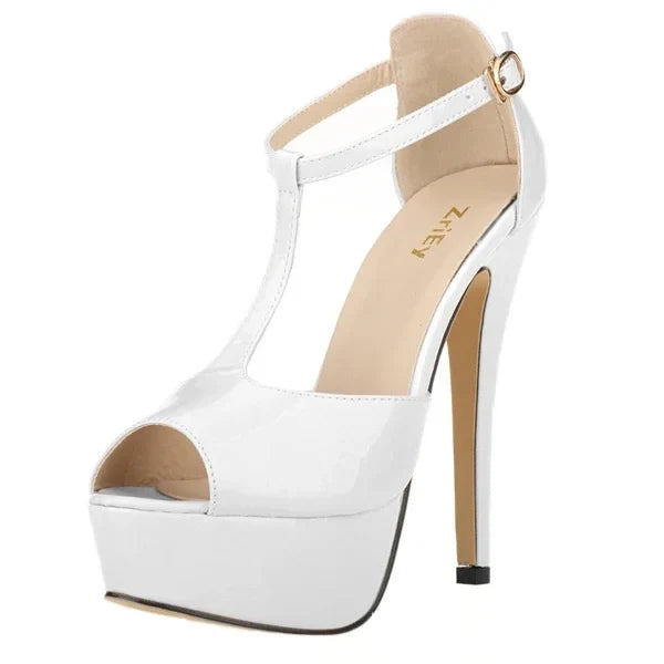 Peep Toe Ankle Strap Stilettos Pumps