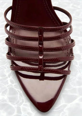 Sexy Burgundy Narrow Band High Heel Sandals