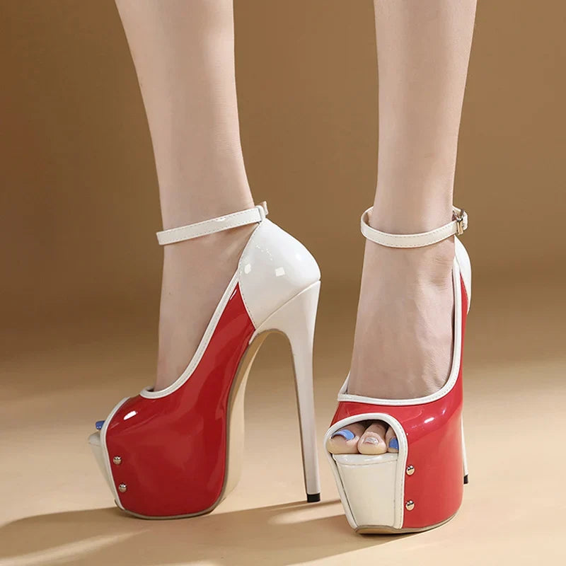 Sexy Peep Toe Party Club Strip Pole Dance Ultra High Heels
